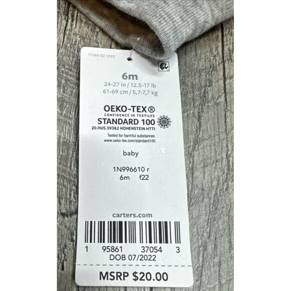 Carters Baby Sleepwear Footie Fleece Reindeer 6 Month Red 2 Way‎ Zipper NEW - Picture 5 of 5